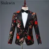 Preto e vermelho vintage masculino impressão blazer elegante jaqueta masculina ternos de baile vinho smoking terno masculino primavera blazer para homem 20111185e