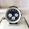 BLS Fabrika Erkekleri İzle V2 Süper Kalite 43mm Navitimer B01 Kronograf 43 Serisi Deri ETA 7750 Cal.01 Hareket Mekanik Otomatik Erkek Kol saatleri