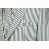 Men's Suits Men Light Blue Stripe Linen Suit Custom Made Slim Fit Casual Wedding