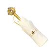 Зонты с золотой ручкой, роскошный трехстворчатый солнцезащитный козырек с защитой от ультрафиолета, ретро, белая принцесса, дождь и солнце, U5M