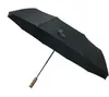 Umbrellas Large Men's Business Umbrella Automatic Sunny And Rainy Wooden Windproof Folding Outdoor Rain Women