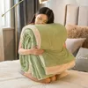 Одеяла зимняя кровать сплошной цвет флисовые пледы для взрослых толстое теплое одеяло для дивана супер мягкий пододеяльник роскошный 231030