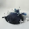 Chapeaux pour enfants, chapeaux noirs Vintage, plumes avec perles, pour enfants