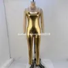 Designer Sexig stropplös jumpsuits kvinnor faller bodycon rompers silver ärmlösa jumpsuits en bit overaller silver leggings bulk föremål grossistkläder