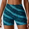 Active Shorts Digital Print Hög midja Mage Control Running Cycling Athletic Gym Biker sömlös Yoga