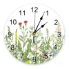 Wall Clocks Vintage Pure White Plant Bedroom Clock Large Modern Kitchen Dinning Round Living Room Watch Home Decor