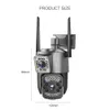 Dual Lens Security Camera V380 Pro Smart Home 4MP Auto Tracking Waterproof Outdoor Wireless WiFi IP Camera