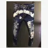 Мужские джинсы с буквенным принтом, модные повседневные брюки с распылением краски, модные уличные джинсовые тканевые брюки A136 231027