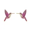 Boucles d'oreilles Dvacaman amusantes et mignonnes oiseaux en strass pour femmes, bijoux décoratifs en métal en forme d'animal