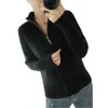 Kvinnors stickor Tees tröja Kvinnor Cardigan tröja Kvinna Zip-up Turtleneck Jacka Löst Twist Floral Sweater Casual Loose Jumper S-6XL 231030