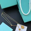 18K gouden hanger ketting luxe designer merk sieraden lange ketting herfst boetiek roestvrijstalen ketting eenvoudige mode-stijl familie liefde cadeau ketting