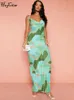 Urban Sexy sukienki Hugcitar Women Fashion Rleeveless Slip Backless Print Bodycon Maxi sukienka Summer Eleganckie ubrania YK Wakacje