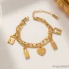 Roségouden armband voor vrouwen Charmearmbanden Sieraden Heren- en Damesarmbanden Vierbladig Gras Dames Chirstmas Halloween Gouden Plaat/vulling