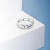 Alyans Damlisa 1 Karat VVS1 Çift Yüzük Kadınlar Erkekler için 925 Sterling Şerit Elmas Düğün Nişan Vaat Yüzüğü 231027