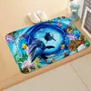 Carpets LE Sea Ocean Doormat Beach Starfish Pattern Anti-Slip Door Mat Carpet Flannel Outdoor Kitchen Living Room Rug