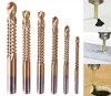 6st Titanium Coated HSS Drill Bit Set Electric Drill Plastic Metal Hole Grooving Saw Borrs Wood Drilling Bits Carpenter Woodwork2545811