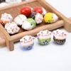 5Pcs 14mm Lucky Cat Ceramic Beads Colorful Horizontal Hole Porcelain Loose Beads For Jewelry Making Bracelet Keychain Accessory Fashion JewelryBeads