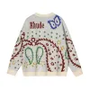 Vêtements de créateurs à capuche Sweatshirts Rhude Caswif Flower Jacquard Pullover Abricot Couple Beautiful Personality Sweater Streetwear Veste