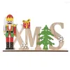 Décorations de Noël 1PC Décoration Bois Noyer Soldat Lettre Ornement pour