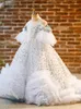 Fleur brillante luxueuse petite fille mariage robes bon marché boho kids première communion robe vintage de concours de concours