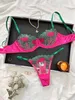 Fancy Lingerie Set Floral Lace Bra Set Bilizna Luxury Ware Looking Underwear Sexy Erotic Fine Fine Spets Exotic Set