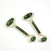 Green Jade Roller Face Lift Massage Tool Natural Stone Facial Roller Eye Neck Healing Stone Health Care Massager Anti Aging Wrinkles Beauty