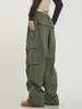 Pantalons pour femmes Style américain rétro poche salopette hommes et portable ample décontracté drapé sol pantalon à jambes larges