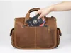 Bortkörningar Retro Designer Handväskor för män äkta lädermens handväska för 14 tums bärbar dator portfölj läder messenger väska för män 231030