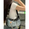 Torby wieczorowe Richme Retro Women Bag 2023 Trend Dżins Moto Style Chains E Girl Hable ramię Crossbody Bolsas Femininas Shoppers