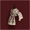 Scarves 17 Styles Fashion Christmas Knitted Scarf Elk Snowflake Tree Red Wool Lovers Gift Drop Delivery Fashion Accessories Hats, Scar Dhxeh