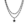 Pendentif Colliers Ingemark Gothic Black Cross Jesus Star Collier ras du cou pour femmes Punk Vintage chaîne en métal cou bijoux accessoires