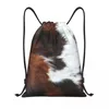 Sacos de compras Personalizado Textura de Couro Saco de Cordão Mulheres Homens Leve Animal Esconder Couro Esportes Ginásio Mochila de Armazenamento