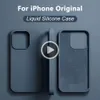 Custodia in silicone liquido originale per iPhone 15 13 11 12 14 Pro Max Mini copertura antiurto 7 8 Plus XS XR X SE accessori per la cassa del telefono