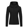 Active Shirts Logo Yoga Shirt With For Women Fall Winter Warm Thick Hooded Sports Jacket Slim Fit Classic Thumb Hole Gym Outer Ja