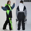 Autres articles de sport Combinaison de ski d'hiver Femmes Salopette Veste de snowboard en plein air Hommes Épaissi Ensemble de ski chaud Coupe-vent Pantalon de neige imperméable 231030