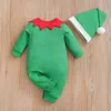Rompers Autumn and Winter Boys Girls Baby Clothing Christmas Green Cosplay Långärmad Jumpsuit 231027