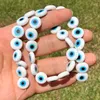 6/8/10mm platta runda färger onda ögonlampor millefiori glaserade glaspärlor för smycken som gör diy armband halsband tillbehör mod