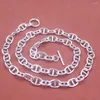 سلاسل حقيقية 925 Sterling Silver Necklace Women Men 8.5mm Manor Link Ot Clasp 22inch Length 43-44g