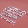 Chains Real 925 Sterling Silver Necklace Women Men 8.5mm Wider Anchor Link OT Clasp 22inch Length 43-44g