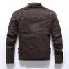 Erkekler deri sahte deri kış motosiklet pu deri ceket erkekler vintage polar sıcak çok cepli deri ceket erkek fermuar sonbahar ceket 231027