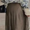 Spódnice jesienne kobiety delikatne dzianiny w stylu francuskim plisowane 5 kolorów midi eleganckie kobiece kobiecość wysokiej talii eleganckie faldas