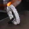 Anneaux de cluster Emmaya Bridal Wedding Party Zirconia Noble Bague pour femme Ornement exquis Charme Dress-Up Fantaisie Cadeau