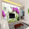 Fonds d'écran personnalisés 3D Po Mural Papier peint Boule Fleur Moderne TV Fond Décor Intérieur Chambre Salon Canapé Mur Papier