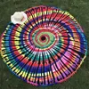 Tapestries Tapestry Women Chic Colorful Tassels Printed Bohemian Beach Mat Yoga Sunblock Round Bikini Cover-Up Blanket