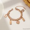 Rose gold bracelet for women Charm Bracelets Jewelry Men's and women's bracelets Four-leaf grass bracelet Women's bracelet Chirstmas Halloween Gold Plate/Fill