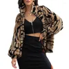 Women's Fur CYDNEE Wild Girl Zipper Furry Loose Coat Cardigan Tiger Pattern Lamb Wool Top Fashion Trend Warm Woman Jacket