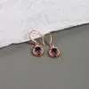 Boucles d'oreilles pendantes LIVVY couleur argent violet cristal goutte pour femmes fille mode rétro luxe bijoux accessoire