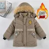 Piumino Plus Giacche in velluto Imbottito invernale in cotone caldo e spesso Abbigliamento Parka per bambini Cappotti con cappuccio da neve 48 anni 231027