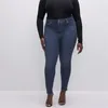 Jeans pour femmes FSMG grande taille Stretch Style rétro contrôle du ventre BuLifting taille moyenne à la mode décontracté confortable Capri pantalon