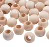 Large Hole Unfinished Wood Beads 10-25mm Antique White Natural Wooden Loose Spacer Beads Macrame Beads For Jewelry Making DIY Fashion JewelryBeads